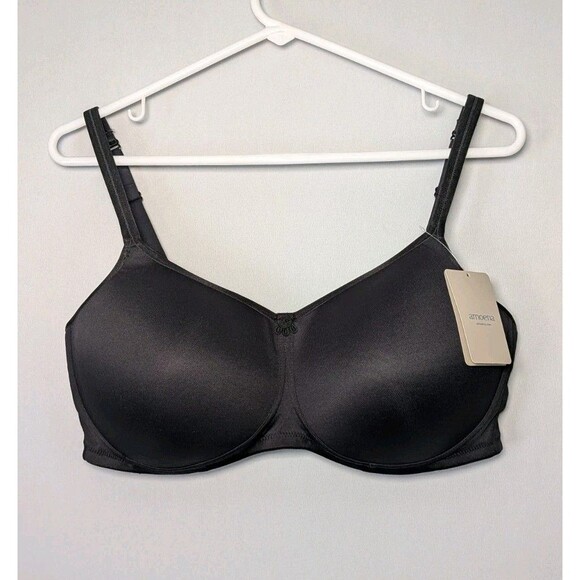 NWT Amoena 42D Mara Non Wired Soft Padded Pocketed Mastectomy Bra - BLACK New - Picture 1 of 12